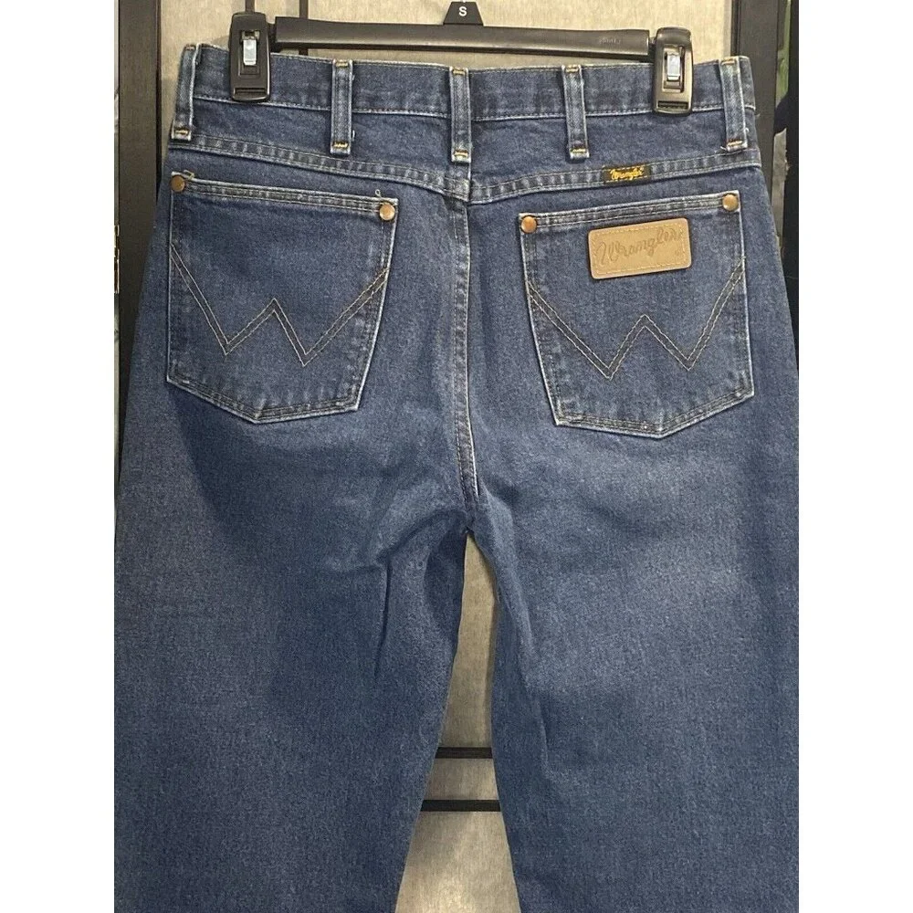 Wrangler denim Men’s jeans 30 x 34 VTG Brown Label Logo Cowboy Work Western